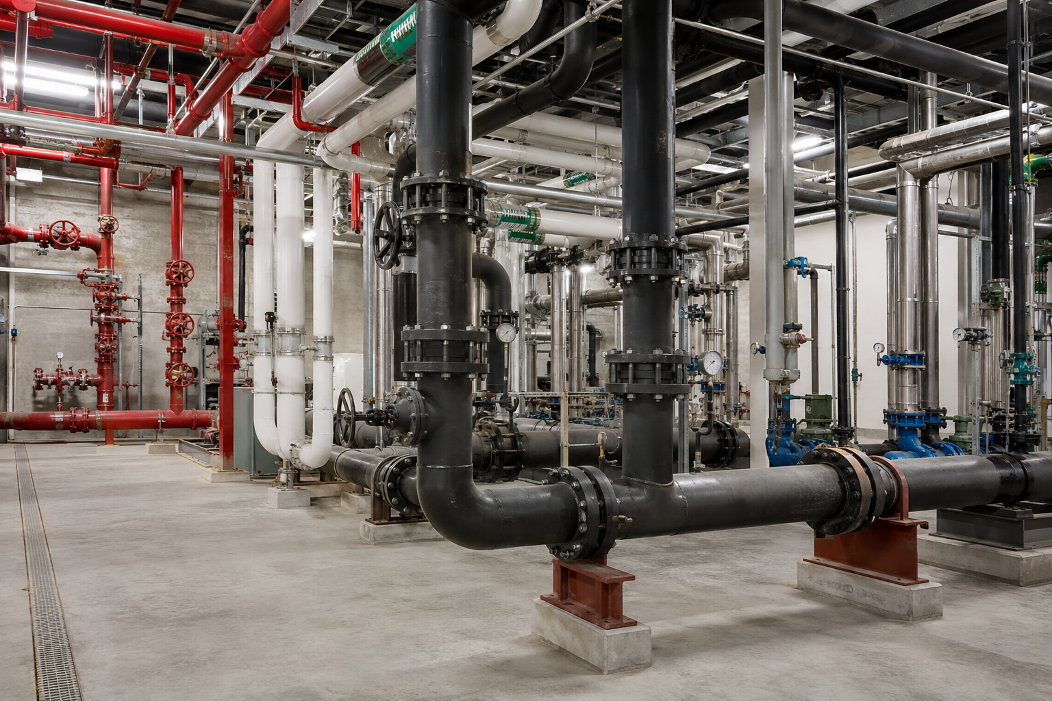 HVAC and building cooling water piping application for Synbase plate flanges