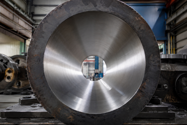 In-house overlay: a finished reducer bore showing the continuous machined CRA overlay layer