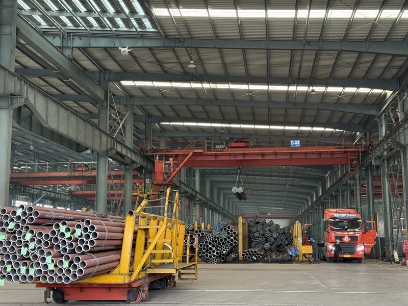 Material storage facility housing raw cast billets and plates