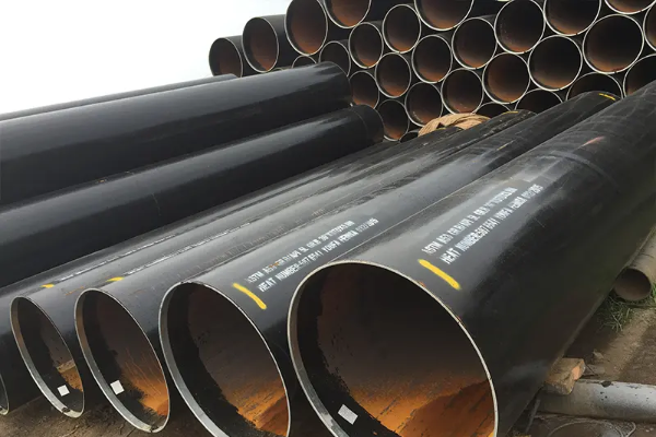 LSAW line pipe logistics and precision beveling protective packaging