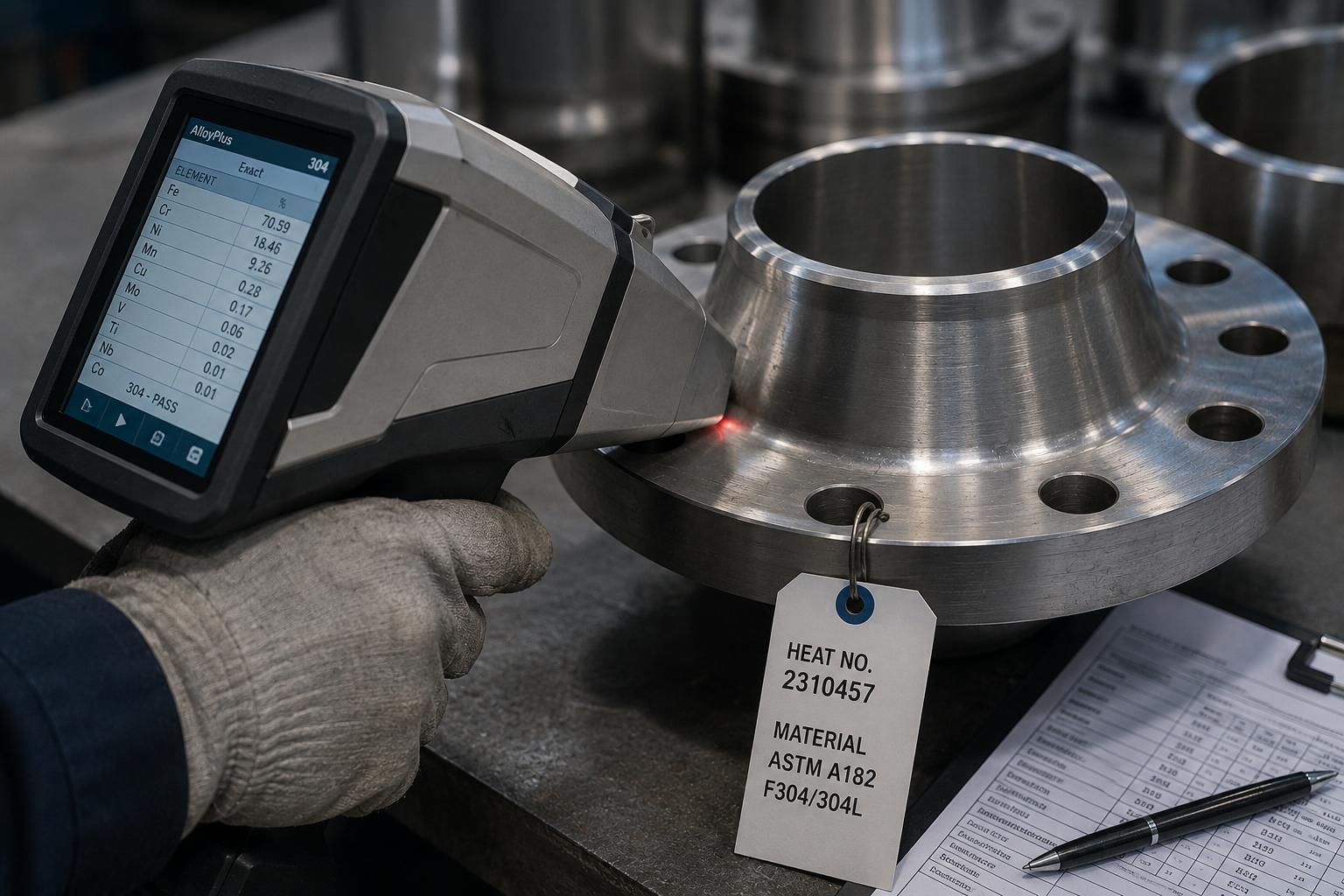 Incoming Raw Material PMI testing at Synbase facility