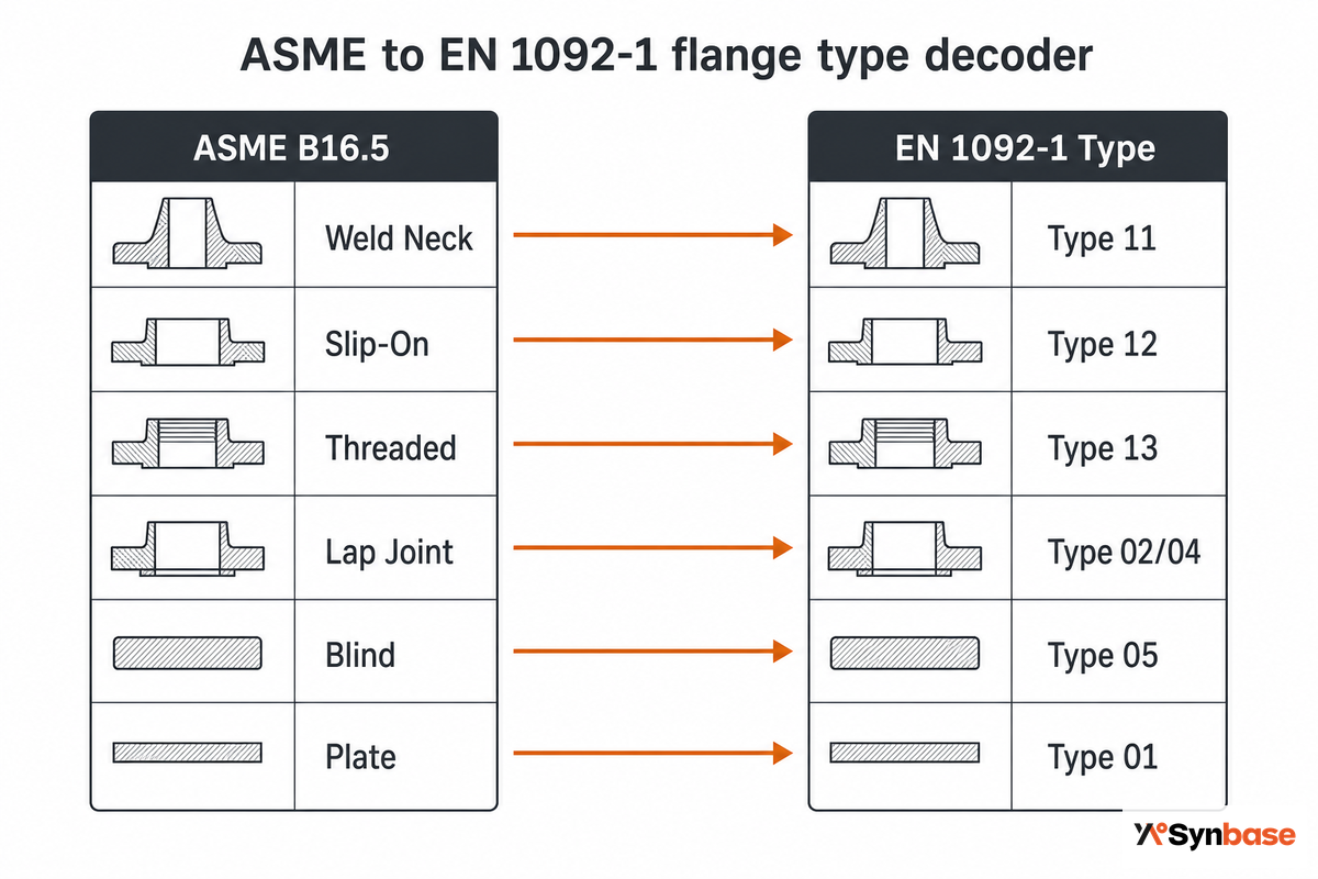 Standards and Type Numbers: ASME vs. EN 1092-1 vs. DIN/JIS — Synbase Steel