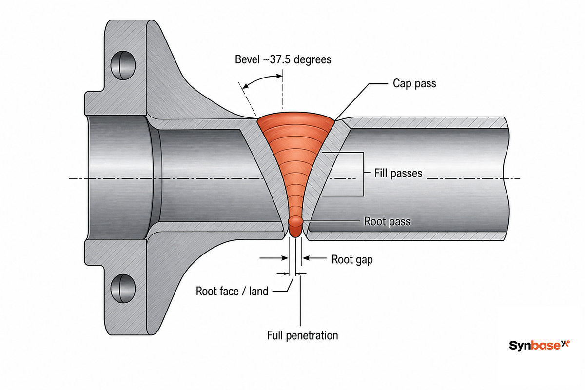 Welding & Installation: Bevel Prep, Full-Penetration Butt Weld & Inspection — Synbase Steel