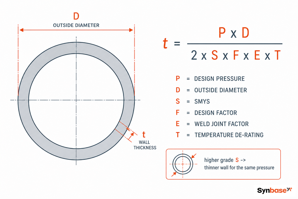Sizing the Wall: From Design Pressure to Grade — Synbase Steel
