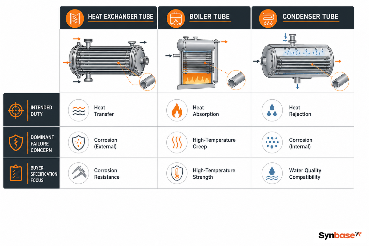 7. Heat Exchanger Tube vs Boiler Tube vs Condenser Tube: Do Not Treat the Labels as Interchangeable - Synbase Steel