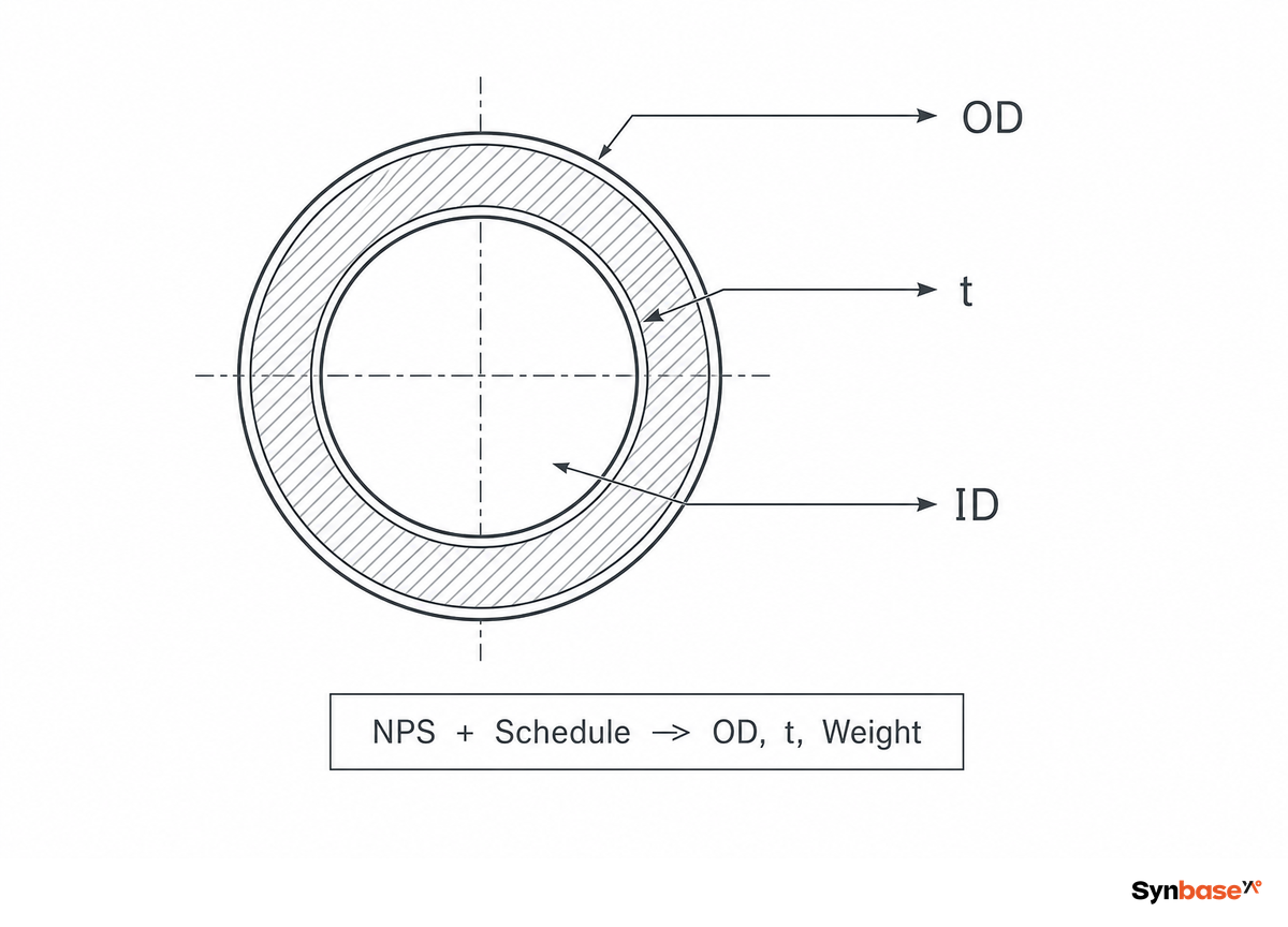 The Complete Pipe Schedule Chart (NPS 1/2″–24″, Schedule 40 & 80) — Synbase Steel