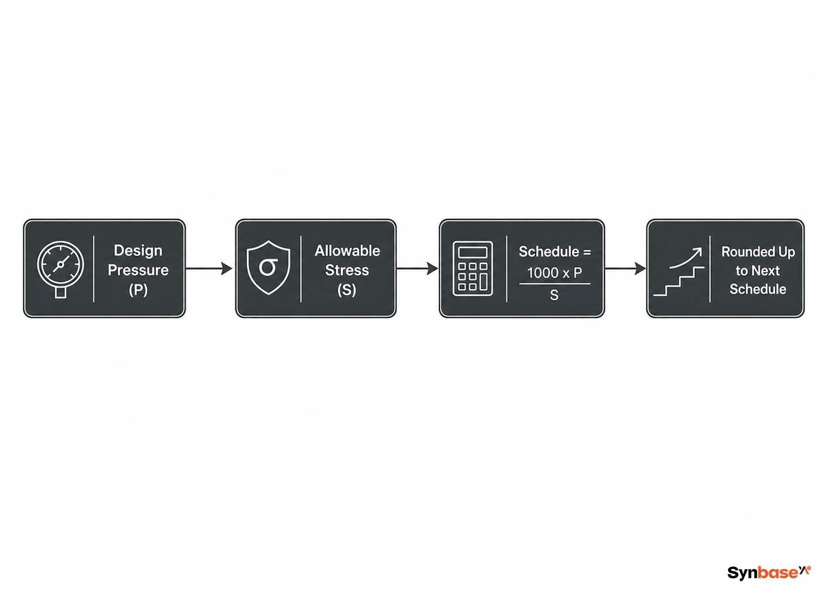 How Schedule Numbers Are Derived (The Pressure-to-Wall Formula) — Synbase Steel