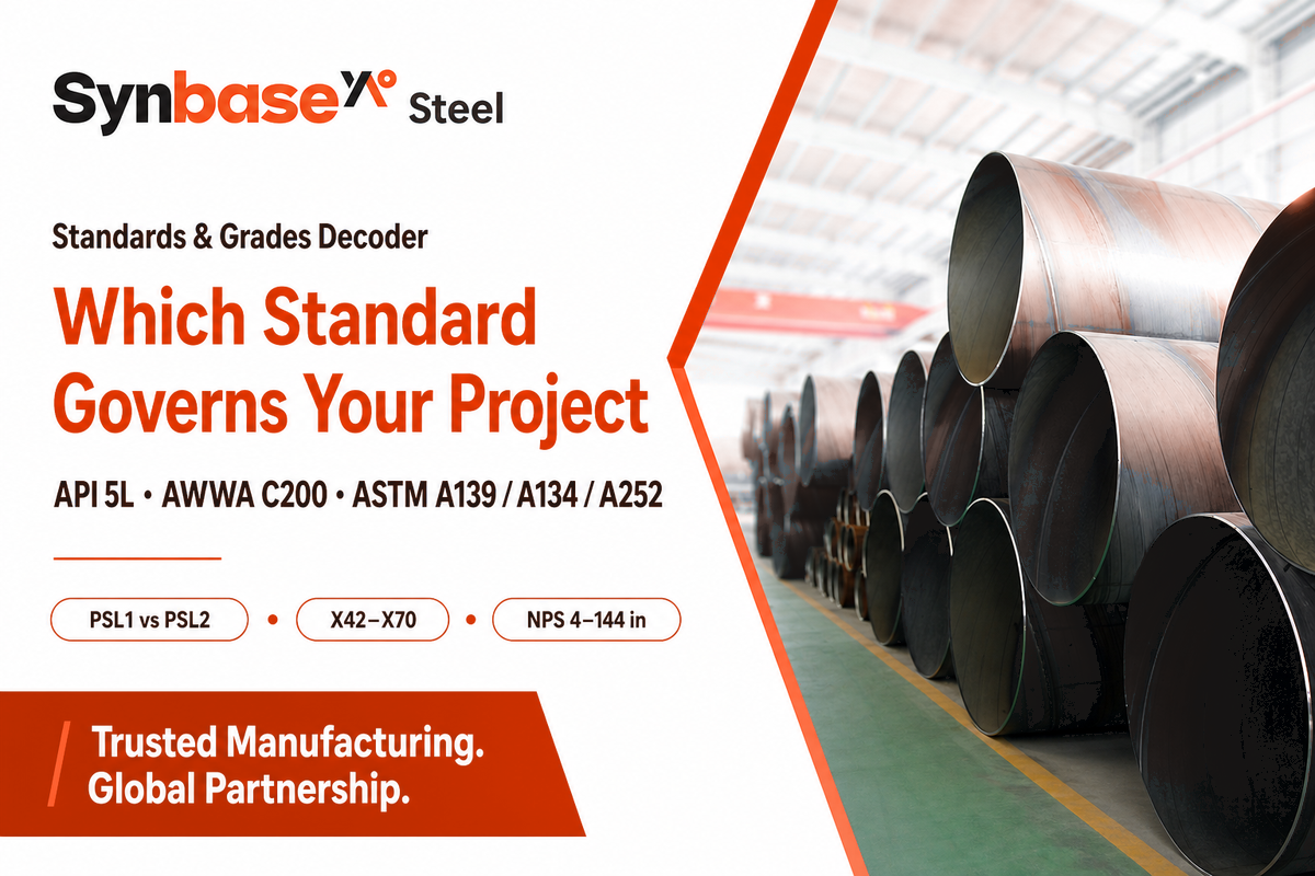 Standards & Grades Decoder: API 5L, AWWA C200, ASTM A139 / A134 / A252 — Synbase Steel