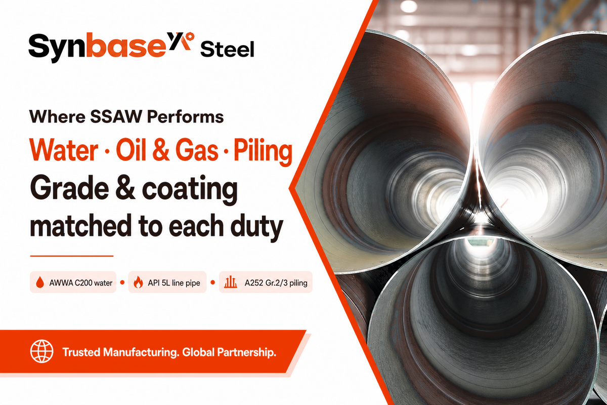 Where Spiral Welded Pipe Is Used: Water, Oil & Gas, Piling & Structural — Synbase Steel