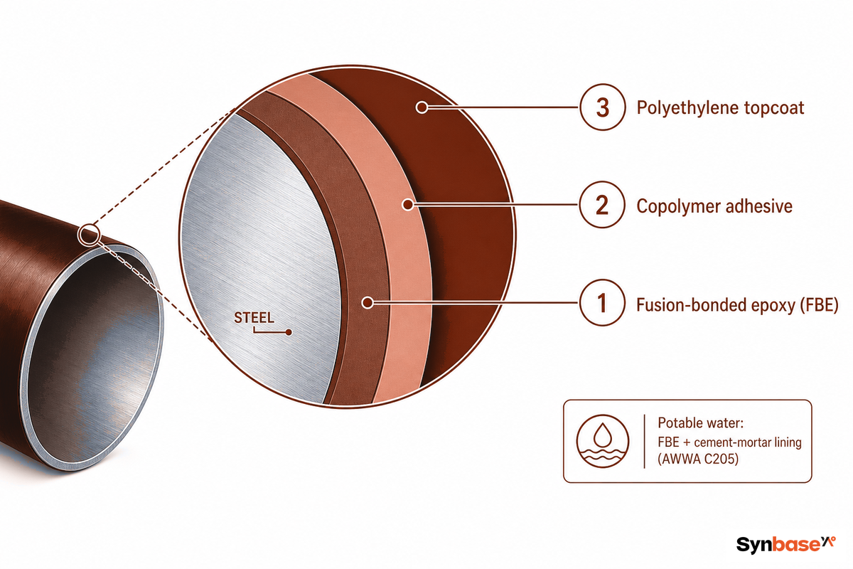 Anti-Corrosion Coatings & Linings: 3PE, FBE, 3LPE & Cement-Mortar — Synbase Steel