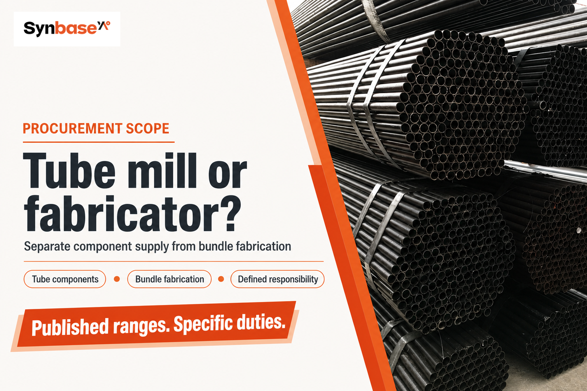 Separate tube-mill supply from bundle fabrication when defining purchase responsibility.