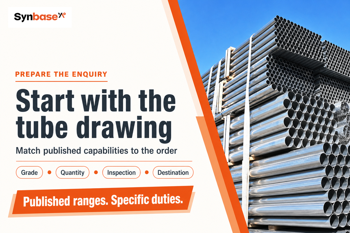 Send the tube drawing with grade, quantity, inspection requirements and destination.