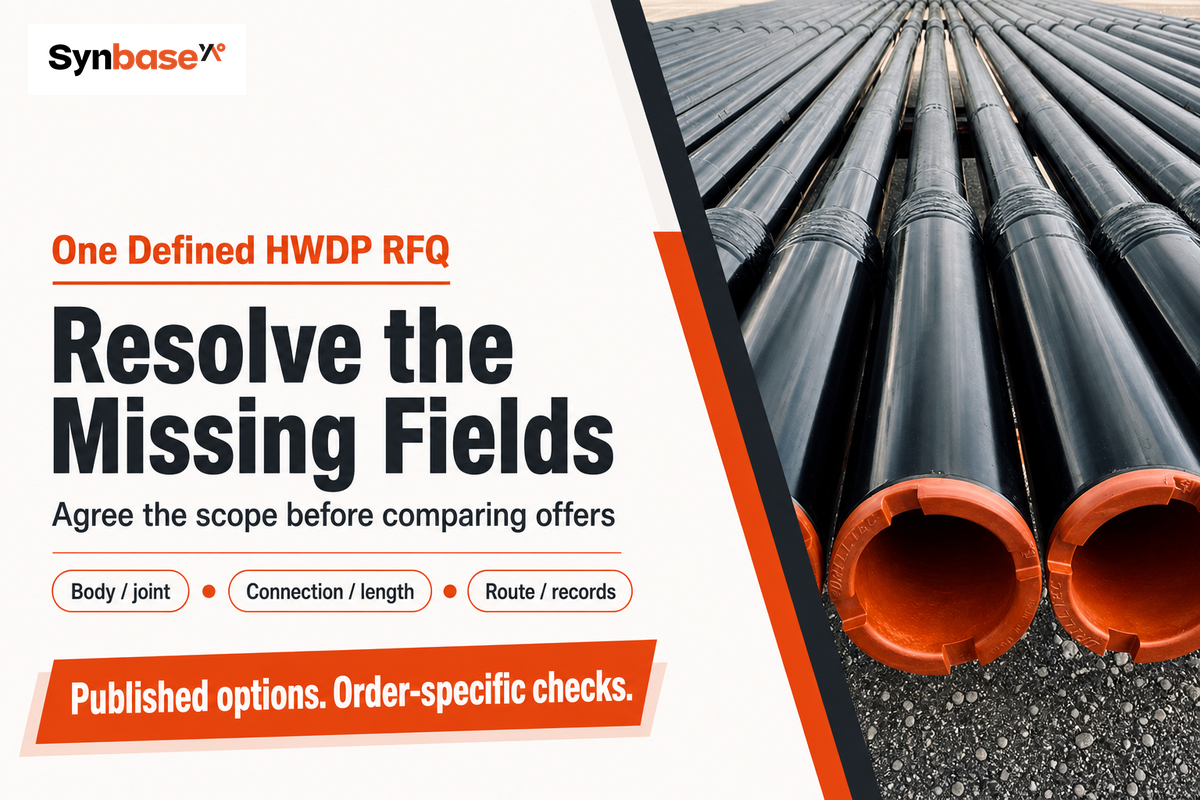 Comparable HWDP offers need the same drawing, connection, length, manufacturing route and records.