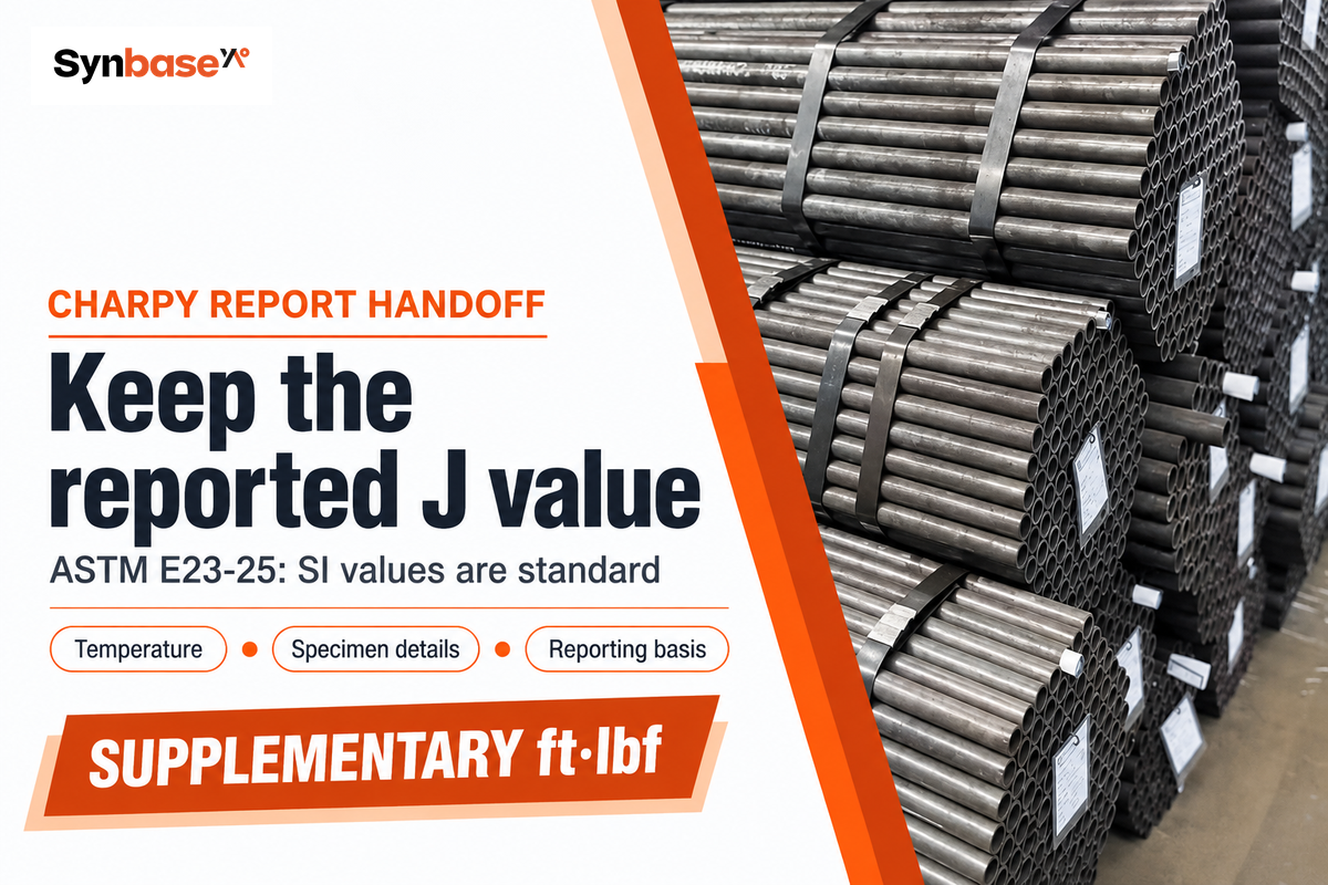 ASTM E23-25 uses SI as standard; keep the reported J value with temperature and specimen details.