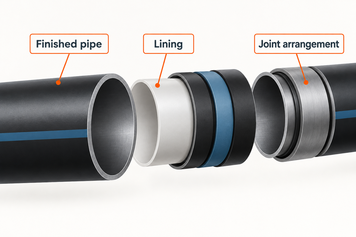 Water-pipeline buyers compare pipe, lining and joint arrangement as one system, per the water-manufacturer profiles.